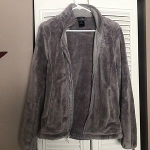 Fuzzy Gray North Face Jacket
